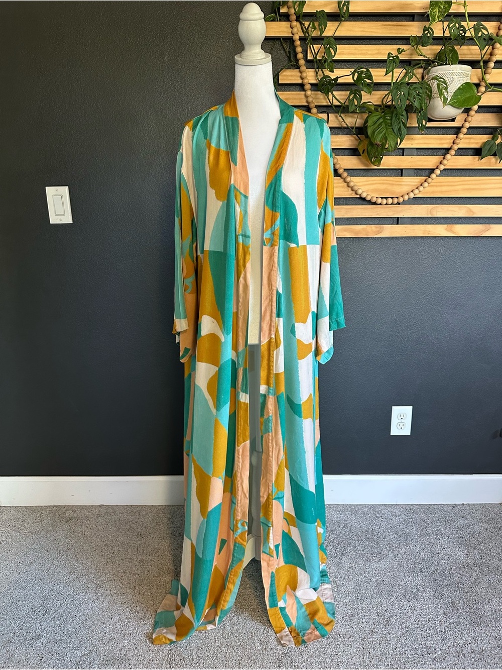 Nomads Sunset Kimono II Lenzing™ Ecovero™ Maxi Duster Cover Up Size 2 - Picture 3 of 9